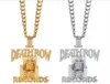 2PCS Crystal DEATHROWRECORDS Prisoner Pendant Necklace For Women Mens Hip Hop Accessories For Jewelry Necklace Neck Link Chain1687400