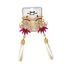 Dangle Earringsファッションデザイナー手作りの宝石カラフルなラインストーン模倣真珠女性ギフトのための長いドロップ