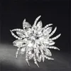 Imitation Gemstone Crystal Flowers Brooches Pins Vintage Large Wedding Brooches Bouquet For Women Dress Accessories