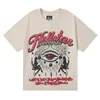 Zomer Nieuwe Mode Hellstar Heren Vrouw T-shirt Grafische T-shirt All-match Kleding Hipster Gewassen Stof Straat Graffiti Letter Folie Print Vintage T-shirt 310