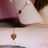 Designer Van Cleaf Bracelet VCAS FANJIA Ladybug Sept Star Five Flower Feme Electropated Luxury Luxury Natural White Fritillaria Red Agat