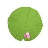 Filtar Handgjorda filtar för född baby po props lotus blad med groda hatt stickad mottagande pografi