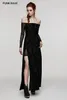 Casual Dresses Punk Rave Women's Gothic Slim Sexig Flocking Printing Split Dress Party Club Hollowed Out Halloween Evening