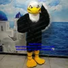 Costumi mascotte Nero Bianco Pelliccia lunga Aquila Falco Tercel Tiercel Falcon Avvoltoio Costume Personaggio dei cartoni animati Cena di benvenuto Marketing Z191Z