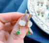 Pendientes colgantes Jade Mujer Regalos de piedra Encanto de regalo Piedras preciosas blancas Joyería energética Chino Vintage Natural Plata 925