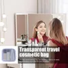 Caixas de armazenamento Transparente Bolsa de cosméticos Organizador de higiene pessoal Bolsa de maquiagem à prova d'água Caso de viagem com zíper Acessórios domésticos