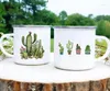 Tassen Tropische Pflanzen Kaktus Druck Emaille Kreative Kaffee Tee Wasser Milch Tassen Sommer Camping Griff Trinkgeschirr Urlaub Becher Geschenke