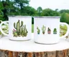 Mugs Tropical Plants Cactus Print Enamel Creative Coffee Tea Water Milk Cups Summer Camping Handle Drinkware Vacation Mug Gifts