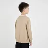 Kurtki sweter dla chłopca dzieciaka nastolatka wiosna wiosna jesienna swetry z długim rękawem top jesienny moda na dzianina ubrania szkolne białe zielone czarne