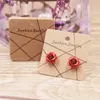 Etiketter Taggar 100st Flower Mönster Stud Jewelry Earring Display Papperspaket Kort DIY Handgjort/Marble Heart Elegant Stud Earring Card Q240217