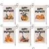 Bannerflaggor 47x32 cm Halloween Garden Flag Printing Pumpkin Flags Linen Terror Banner European och American Decoration Drop Delivery H Dhoad