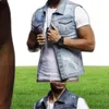 Men039s Vests Men39s Denim Vest Simple Fashion Washed Grinding White Hole Slim Youth Motorcycle Foreign Trade Whole5483495