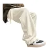 Doorzakkend casual pak voor heren in de lente-herfst, hoogwaardige trendy oversized broek van het merk, losse en dunne broek met rechte pijpen