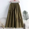 Skirts 2024 Spring High Waist Thin Medium Long Irregular Drawstring Bow Large Swing Skirt Women's Umbrella Solid Summer