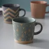 Canecas Nórdico Retro Cerâmica Caneca Minimalista Escritório Kawaii Xícara de Chá Ins Copos de Café Áspero Casal Café da Manhã Leite Água