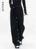 Jeans Femme KUCLUT jean noir pour femmes 2023 nouvelle mode coréenne taille haute pantalon large lavé rétro décontracté pleine longueur pantalon droit J240217