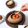 Kommen Kom Koud Restaurant Ei Drinkschaal Keramiek Vogels Dessert Vormig Nest Creatieve Decoratie Servies Barbecue Struisvogel Drop Deliv Ottqc