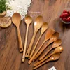 Table Napkin 1/2PCS Drinking Porridge Spoon Durable Mirror Polishing Shaped Edge Manual Long Handle Kitchen Accessories