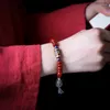 Strang Südlicher Roter Achat Spacer Perlenarmband Neunschwänziger Anhänger Buddha Perlen Ornament