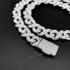 Popularny modny bioder Pop Rich Choker Anklet 925 Srebrny szterling 20 13 mm lodowany VVS MOISSANITE Cuban Chain Naszyjnik