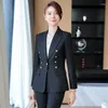 Women's Two Piece Pants Est 2024 Spring Autumn Formal Pantsuits For Women Business Work Wear Suits Female Blazers Femininos Trousers Sets