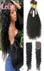 Virgin Hair Deep Wave 4 wiązki z koronkowym zamykaniem Malezji 100 nieprzetworzone ludzkie włosy Curly Full Hair3360635