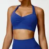 Yoga-outfit Sexy dames halter sportbeha Hoge ondersteuning Impact Ruches Fitness Gym Top Trainingskleding Push-up korset Gevoerde sportkleding