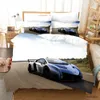 Set di biancheria da letto Set copripiumini per auto sportive Set di biancheria da letto per auto da corsa con custodie per adolescenti Bambini Ragazzi Cool Bedroom Decor 2/3 pezzi di biancheria da letto