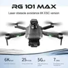 Дроны Новый RG101 MAX GPS RC Drone 6K Профессиональная двойная HD-камера FPV 3 км Аэрофотосъемка Бесщеточный двигатель Складная игрушка-квадрокоптер YQ240217