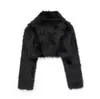 Women's Jackets Faux Fur Coat Woman Fluffy Cropped Black Jacket Women Long Sleeve Warm In Cardigan Winter Cold