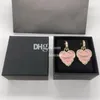 Mooie hartoorbellen bungelt voor meisjes Roze Letter Vergulde oorbellen Charms Studs met doos