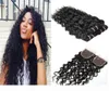 Billiga 8a brasilianska mänskliga hårbuntar med spetsstängning 44 vattenvåg peruansk hår djup våg lös våg virgin hårförlängningar d9253764