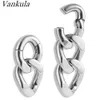 Vankula 2PCS 6mm Chain Ear Weights Hangers Plugs Expander Stainless Steel Piercing Earring Man Fashion Jewelry Gift 240130