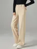 Women's Pants Wide Leg For Women 2024 Winter Loose Casual Straight High Waisted Thickened Warm Woolen