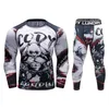 مسارات الرجال Cody Lund 3 قطع MMA BJJ Rashguard مجموعات SUMBLIMATIN