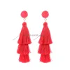 Dangle Chandelier 11 Cores Poliéster Filament Tassel Dangle Brinco Para Mulheres Cristal Narural Pedra Bohemian Long Earrin Dhgarden Dhb5W