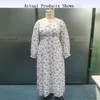 KUCLUT femmes grande taille robe Maxi automne élégant imprimé fleuri en mousseline de soie bouffée à manches longues cravate fente robes 240202