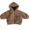 Jaquetas de lã quente bebê meninos casaco outono inverno grosso veludo crianças hoodies para criança roupas dos desenhos animados urso crianças outwear