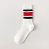 Chaussettes homme rayé Style japonais ample lycéens Harajuku chaussette couleurs unies aiguilles tricot coton