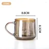 Wine Glasses Lnsulated Glass Coffee Mugs With Handle Clear Espresso Cups Home Mug For Milk Latte Cappuccino Tea Water