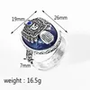 Cluster Rings Vintage Punk The Vampire Diaries Initials Ring Retro A-Z Alphabet Blue Crystal Movies Gothic For Men Women Jewelry Gift