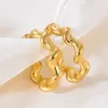 Hoop Earrings Punk Gold Plated Stainless Steel Irregular For Women Minimalist Geometric Twisted Smooth Ear Ring Huggie Hoops