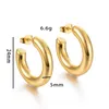 Hoop Earrings Punk Gold Plated Stainless Steel Irregular For Women Minimalist Geometric Twisted Smooth Ear Ring Huggie Hoops