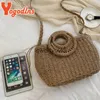 Umhängetaschen Sommer Frauen Stroh Beac Tasche andmade Crossbody Raffia Kreis Raan Boemian Casual Woven Korb taschenH24217