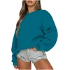 Sweats à capuche pour femmes Femme Sweatshirts 2024 Doux Coréen O-Cou Pulls Tricotés Épais Automne Hiver Couleur Bonbon Lâche Solide Vêtements Pour Femmes