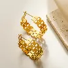 Boucles d'oreilles créoles élégantes en acier inoxydable 316L, géométriques pour femmes, bijoux de fête délicats, vente en gros