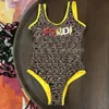 Italian designer printed letters sexy bikini one-piece swimwear luxury women's swimwear