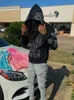 Büyük Promosyon Y2K Avrupa ve Amerikan Sonbahar Kış Erkek Baskılı Kapşonlu Hırka Fermuarı Gevşek Moda Marka Kazak Ceket 240119