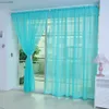 Cortina de gaze de casamento de cor pura vidro transparente janela gaze cor acabada cortinas para quarto