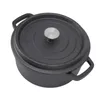 Cookware Sets Cast Iron Pot Flat Bottom Good Heat Retention Even Heating Dutch Oven Dual Loop Handle For Kitchen